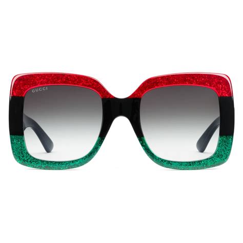 gucci red and green sunglasses|gucci 56mm square sunglasses.